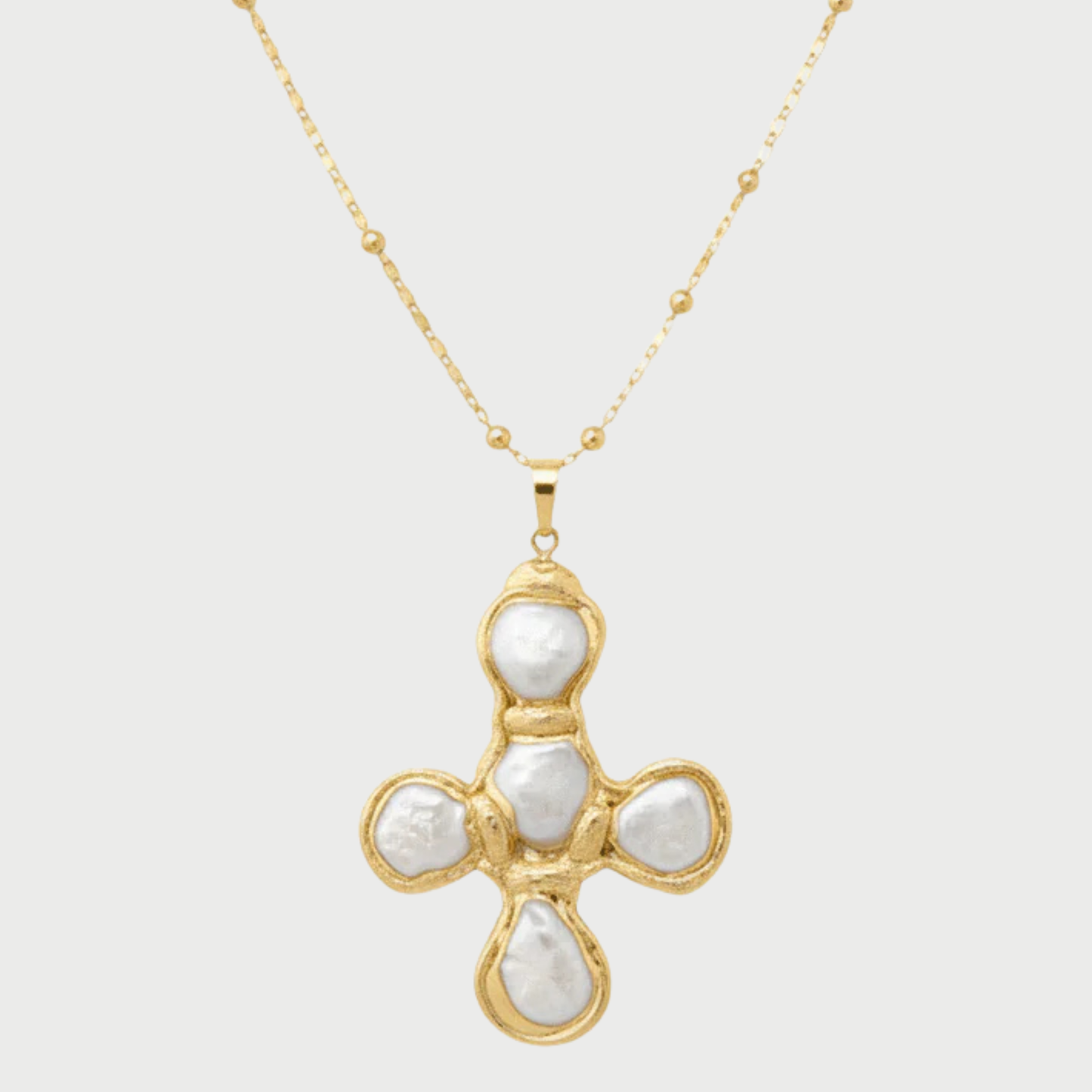 PEARL CROSS NECKLACE