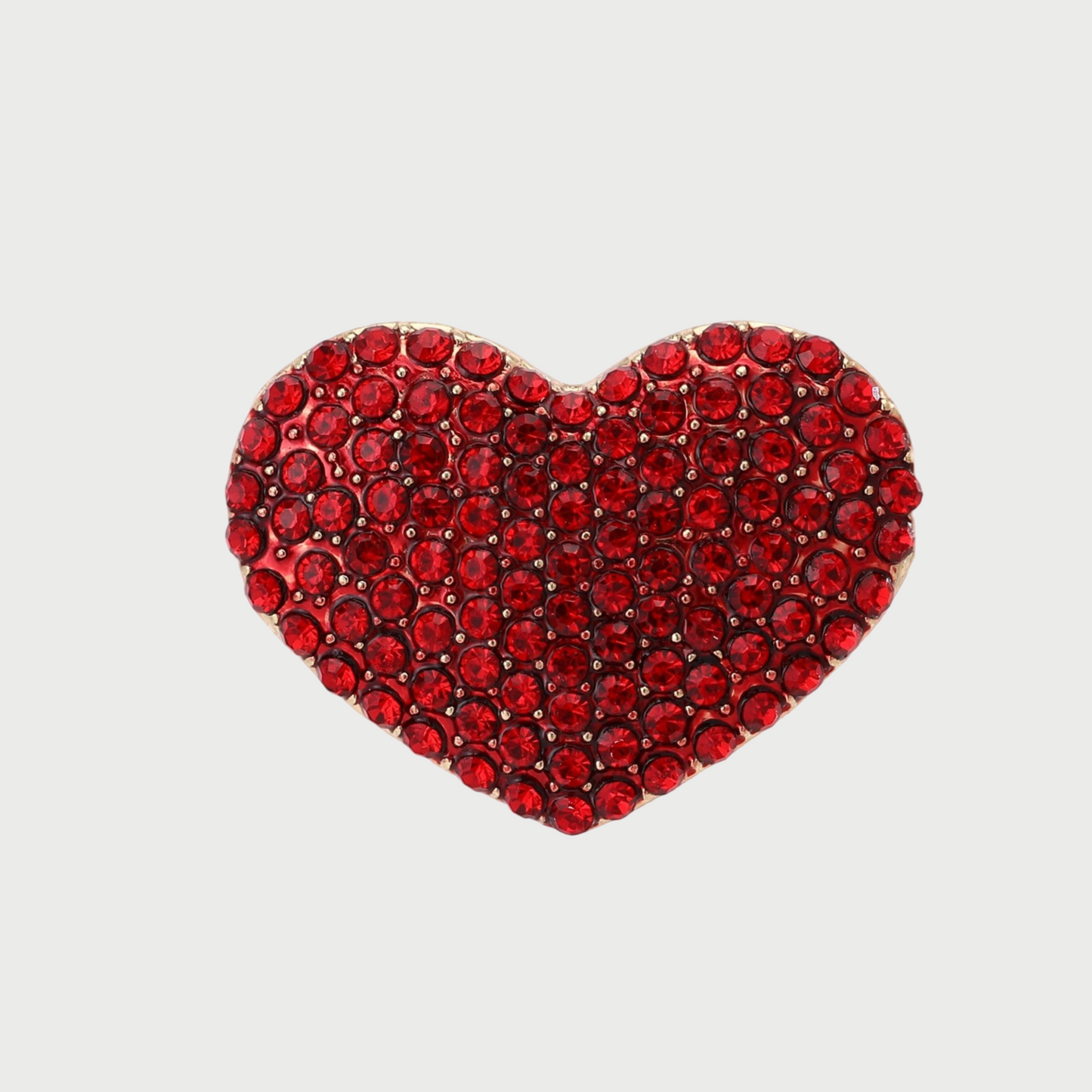 RHINESTONE HEART BROOCHE